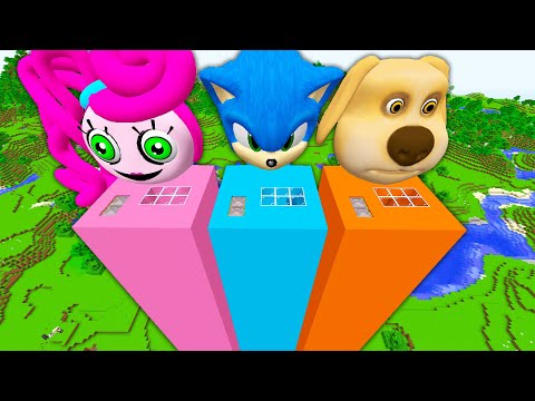 I found LONGEST HOUSE OF MOMMY LONG LEGS and SONIC and TALKING BEN in Minecraft - Coffin Meme