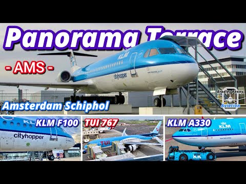 SPOTTERS HEAVEN - Panorama Terrace AMSTERDAM Schiphol Tour & GROUND OPS Planespotting - 4K