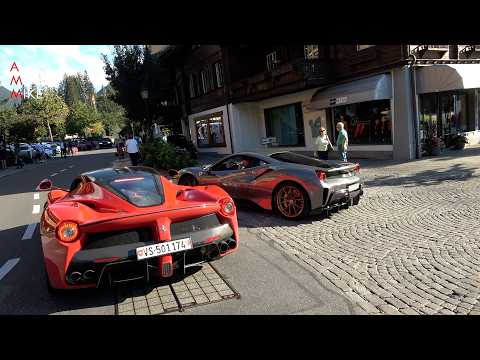 Supercars in Gstaad - Laferrari, 250 GT SWB, DBR2, Aventador S, 675LT & MORE!
