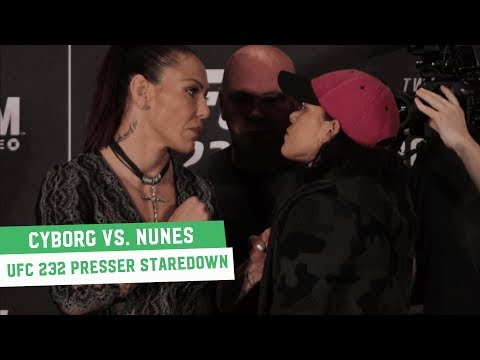 Cris Cyborg vs. Amanda Nunes Staredown || UFC 232 Press Conference