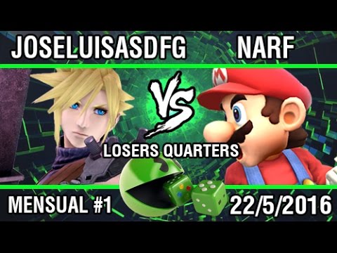[Smash @ GAMBLER #1] Joseluisasdfg (Cloud, Fox) vs Narf (Mario) SSB4 Losers Quarters - Top 8