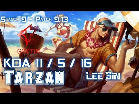GRF Tarzan LEE SIN vs ELISE Jungle - Patch 9.13 KR Ranked
