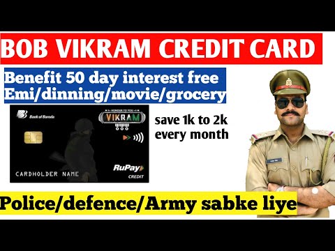 Bob vikram credit card benifit | police /defence sabke liye | save 1k every month |bank of baroda