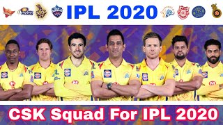 IPL 2020 - Chennai Super Kings (CSK) Full Squad Before IPL Auction | MY Cricket Production