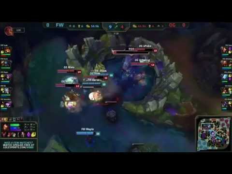 Pentakill SoaZ Darius  Origen vs Flash Wolves Worlds Champoinship 2015