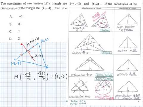 HKCEE II 2009 MC Q52 Special centre in triangle, slope, mid pt thm