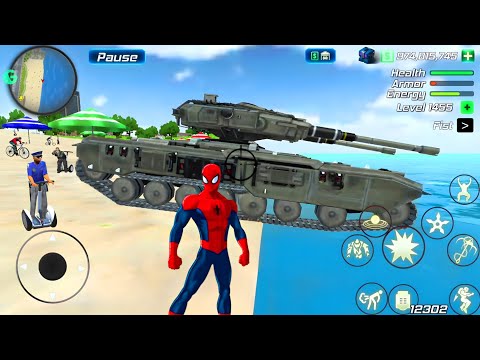 Rope Frog Ninja Hero Vegas Crime Simulator | Spider Man Drive Military Tank #36 - Android Gameplay