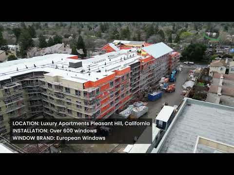 Installation of over 600 windows Jeld Wen in Luxury apartments in Pleasant Hill, California