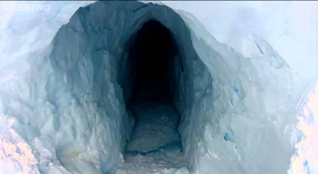Andy discovers moulin tunnels - Operation Iceberg - Episode 1 - BBC Two