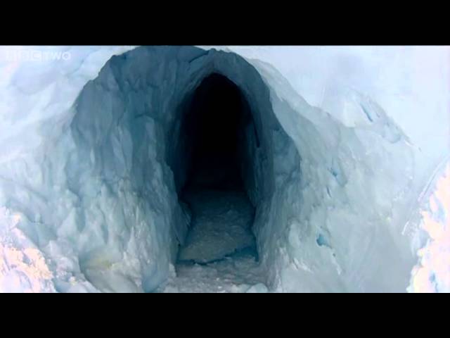 Andy discovers moulin tunnels - Operation Iceberg - Episode 1 - BBC Two