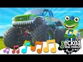 Monster Truck Song‼｜NEW Kids Songs｜Wheels Go Round and Round｜Gecko's Real Vehicles｜Ultimate Vehicles