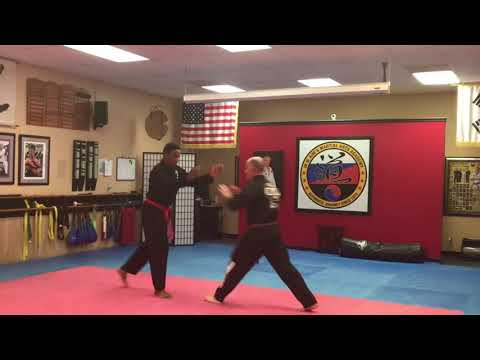 At close range basic self defense techniques.