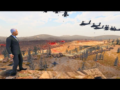 CAN US ARMY WITH APACHE HELICOPTER SAVE OBAMA FROM 4,000,000 ZOMBIES | UEBS 2