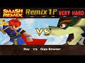 Smash Remix Classic Mode Remix 1P Gameplay With Roy VERY HARD
