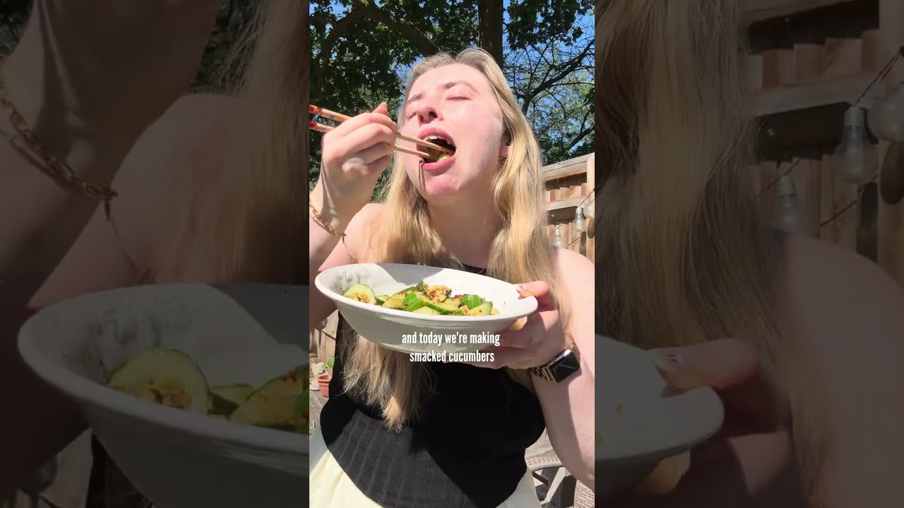4 ingredient recipes: smacked cucumbers 🥒 #proveg #veganrecipes
