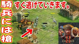 馬が来たら急いで槍を作れば、対処可能です【スペイン, 4vs4, 閉ざされた世界, Age of Empires 2 DE, AOE2DE ゲーム実況】