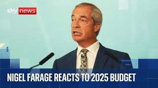 Nigel Farage holds news conference reacting to the budget
