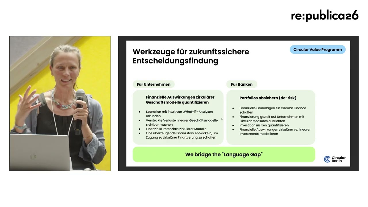re:publica 26: Nicole Bendsen – Zirkulärer Wert statt lineares Risiko: Wirtschaft neu denken