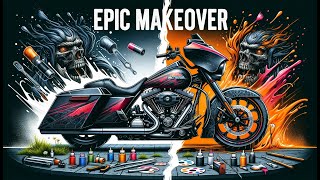 EPIC MAKEOVER / Transforming a Harley : Exclusive bagger kit and custom paint !