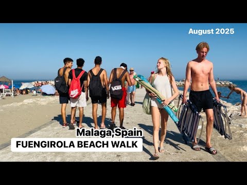 Fuengirola, Malaga, Malaga Beach Walk, August 2025 (Ms Fuengirola Vlogs)