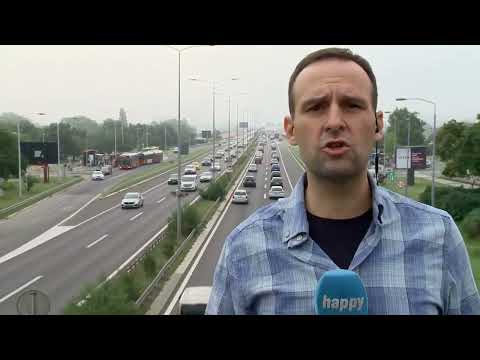 Ukljucenje kod Sava centra - Velike guzve na mostu "Gazela" - DJS - (TV Happy 25.08.2022)