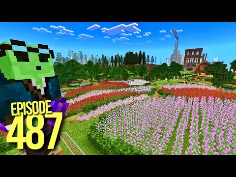 Transforming My Land With Flower Fields! - Let's Play Minecraft 487