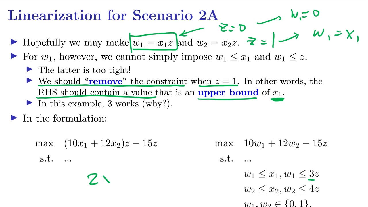 [OR1-Modeling] Lecture 4: Nonlinear Programming #10 Linearizing products 2A