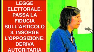 LEGGE ELETTORALE. PASSA LA FIDUCIA SULL'ARTICOLO 3. INSORGE L'OPPOSIZIONE: DERIVA AUTORITARIA