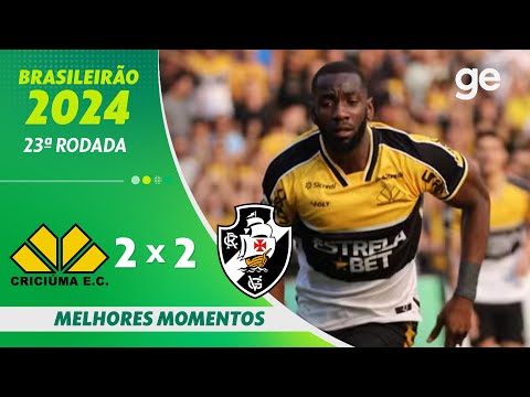 Gols e lances de Criciúma x Vasco da Gama