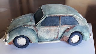 Car Cake Tutorial - VW Beetle - How to make a 3D Car Cake
