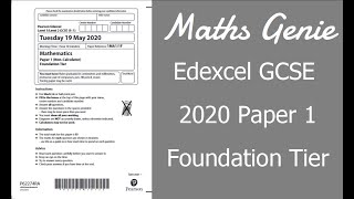 Edexcel GCSE Maths 2020 Foundation Exam Paper 1 Walkthrough