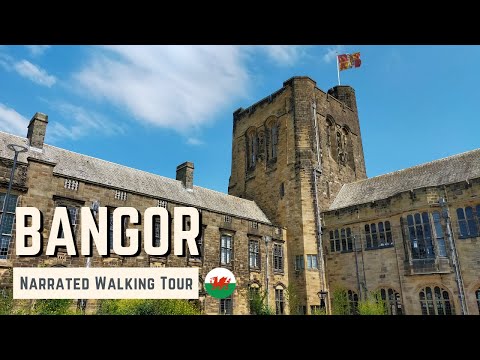 BANGOR, Wales | 4K Narrated Walking Tour | Let's Walk 2023