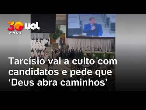 Tarcísio vai a culto com candidatos e pede que ‘Deus abra caminhos’
