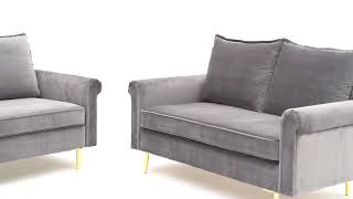 Julian Velvet Sofa Set 2 or 3 Seater Fabric Couch Settee Suite Luxury Upholstered Seat