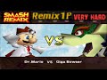 Smash Remix Classic Mode Remix 1P Gameplay With Dr Mario VERY HARD