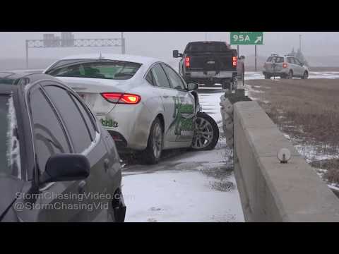 Salina, KS Snowy Morning Crashes and poor road conditions - 2/15/2019