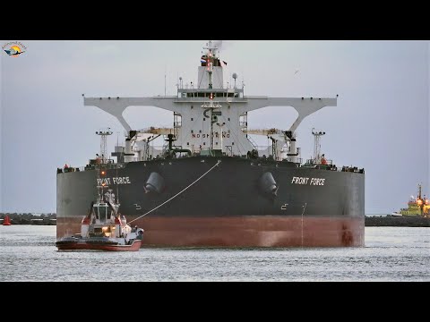 Gigant FRONT FORCE (330mx60m) kommt an in ROTTERDAM - Shipspotting ROTTERDAM Hafen Februar 2021