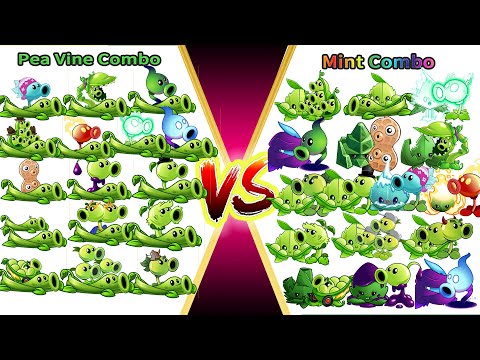 Pvz 2 Gameplay | Pea Vine Combo Vs Mint Combo - Which Team Plant Will Win ? - Plant Vs Plant