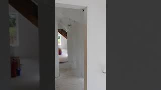 Spray job completed from fresh plaster