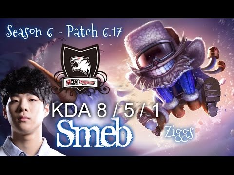ROX Smeb ZIGGS vs MALZAHAR Mid - Patch 6.17 KR Ranked | League of Legends