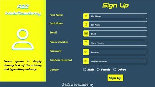How to create Bootstrap Sign Up Form |  Registration Form | Web Development & Design @a2zwebacademy