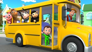 The Wheels on The Bus Song (Animal Version) | Lalafun Nursery Rhymes &amp; Kids Songs