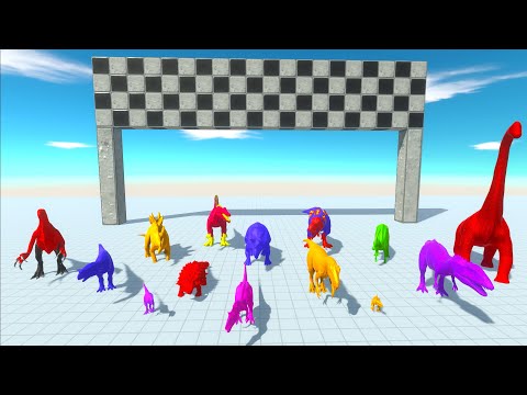 SPEED RACE COLOR DINOSAURS SUPERHERO CHAMPIONS SUPERMAN FLASH - Animal Revolt Battle Simulator