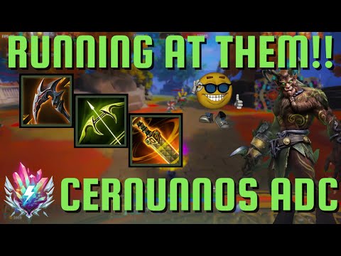 RUNNING AT THEM!! - Cernunnos Adc Smite 2 gameplay