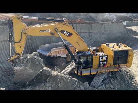 Caterpillar 6015B & Liebherr 984 Load Overburden On 773B & 775E Dumpers - Sotiriadis/Labrianidis