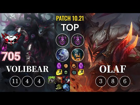 JDG 705 Volibear vs Olaf Top - KR Patch 10.21