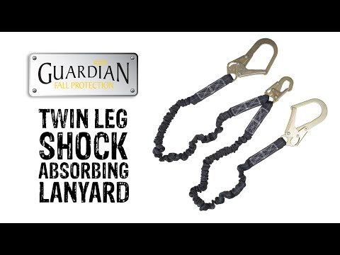 Guardian Stretch Twin Leg Lanyard with Rebar Hooks