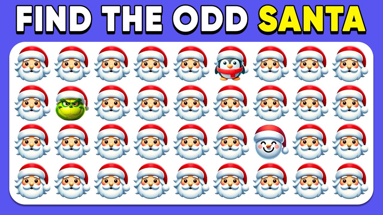 Find the ODD One Out - Christmas Edition 🎄🎅⛄️ Emoji Quiz | Easy, Medium, Hard Levels