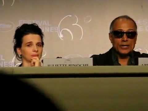 Les larmes de Juliette Binoche pour Jafar Panahi Cannes 2010