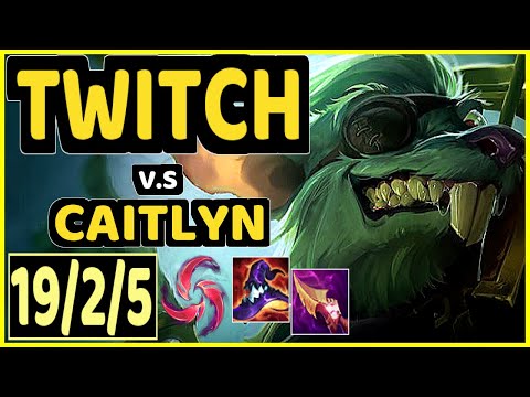 TWITCH vs CAITLYN - QUADRAKILL 19/2/5 KDA BOTTOM ADC GAMEPLAY - EUW Ranked DIAMOND